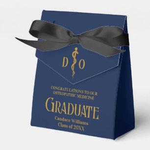 Navy Blue Osteopathic Medical School Graduation Favour Box