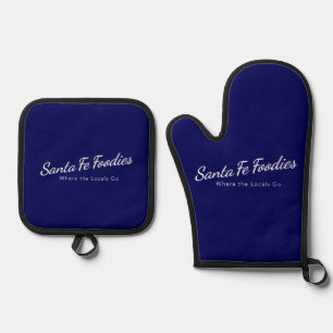 Navy Blue Oven Mitt, Potholder Set