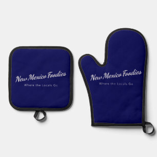 Navy Blue Oven Mitt, Potholder Set
