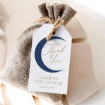 Navy Blue Over the Moon Boy Baby Shower Gift Tags<br><div class="desc">Say thank you to friends and family for attending your baby shower with these elegant moon and stars favour tags.</div>