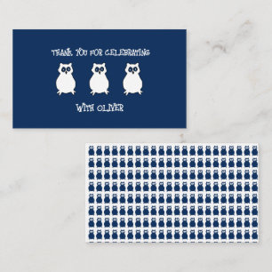 Navy Blue Owl Birthday  Card