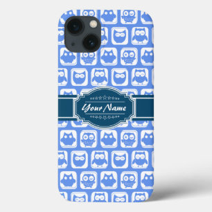 Navy Blue Owl Personalised Name iPhone 13 Case