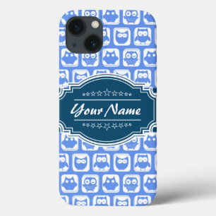 Navy Blue Owl Personalised Name iPhone 13 Case
