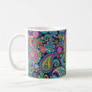 Navy Blue Paisley Coffee Mug