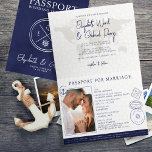 Navy Blue Passport Destination Cruise Wedding  Invitation<br><div class="desc">Navy Blue Passport Destination Cruise Wedding Invitation. Matching items available.</div>