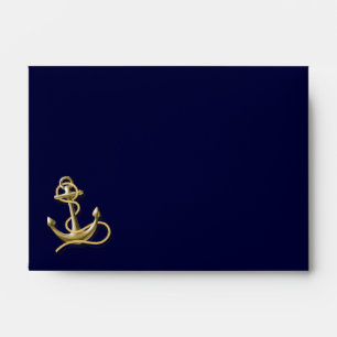 Navy Blue pattern anchor nautical wedding Envelope