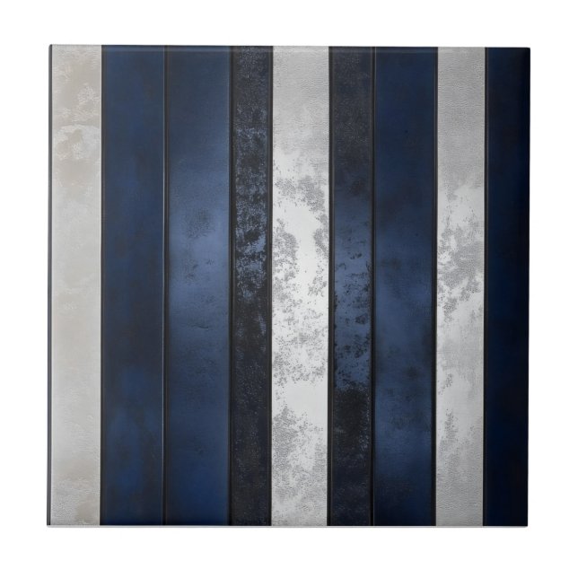 Navy Blue Pattern Tile (Front)