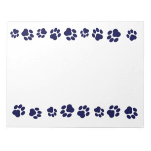 Navy Blue Paw Print Notepad