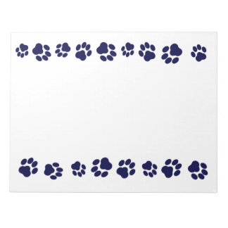 Navy Blue Paw Print Notepad