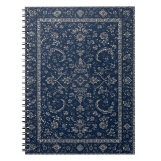 Navy Blue Persian Floral Rug Notebook