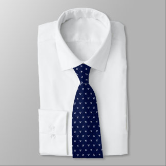Navy Blue Personal Monogram Pattern Tie