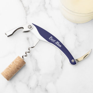 Navy Blue Personalised Best Man Corkscrew