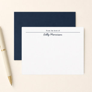 Navy Blue Personalised From the Desk Of Card