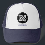 Navy Blue | Personalised Logo and Text Baseball Trucker Hat<br><div class="desc">Create your very own corporate Navy Blue Trucker Hat! Our sleek and contemporary template comes in a variety of colours, offering full customisation options to showcase your business logo, chosen photograph or image. Enhance personalisation by adding your name, company slogan or moniker, promotional Instagram handle, or any personalised text of...</div>