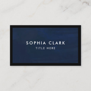 Navy Blue Personalised Luxury Modern Elegant Business Card