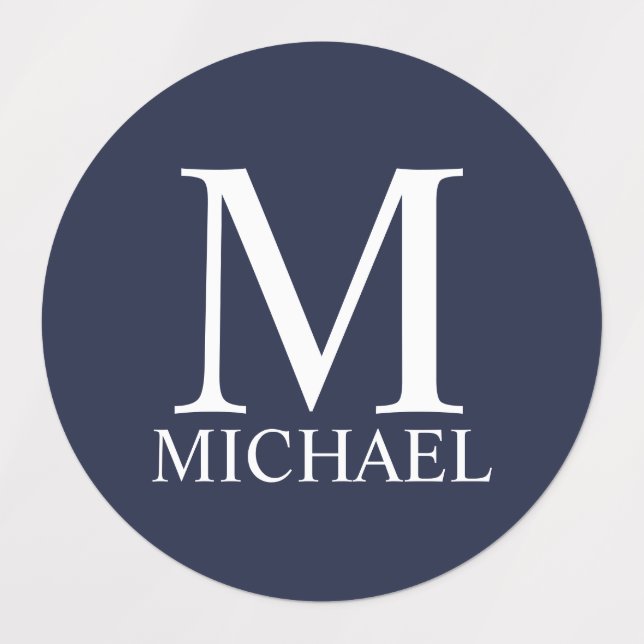 Navy Blue Personalised Monogram and Name (Design 1)