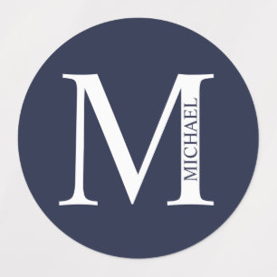 Navy Blue Personalised Monogram and Name
