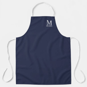 Navy Blue Personalised Monogram and Name Apron