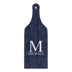 Navy Blue Personalised Monogram and Name Cutting Board