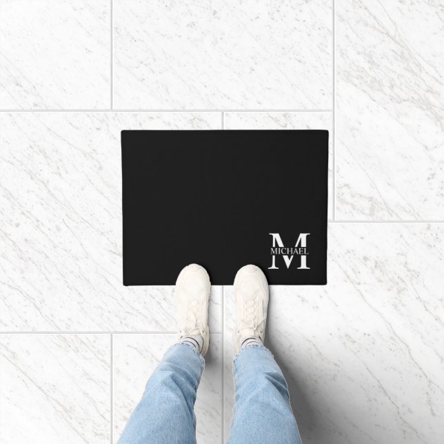 Navy Blue Personalised Monogram and Name Doormat (Indoor)