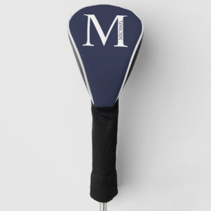 Navy Blue Personalised Monogram and Name Golf Head Cover