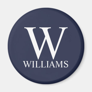 Navy Blue Personalised Monogram and Name Magnet