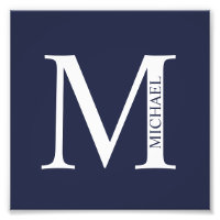 Navy Blue Personalised Monogram and Name