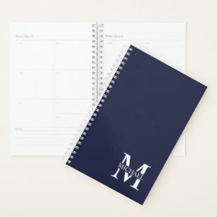 Navy Blue Personalised Monogram and Name Planner