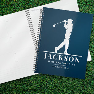 Navy Blue Personalised Monogram Golf Planner