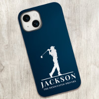 Navy Blue Personalised Monogram Golfer