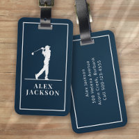 Navy Blue Personalised Monogram Golfer