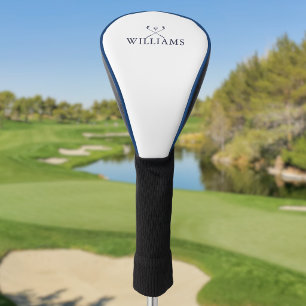 Navy Blue Personalised Name Golf Clubs Head Cover