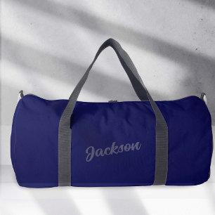 Navy Blue Personalised Name mens Duffle Bag