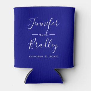 Navy Blue Personalised Wedding Can Cooler