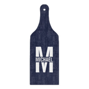 Navy Blue Personalized Monogram and Name Cutting Board