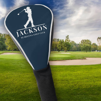 Navy Blue Personalized Monogram Golf Swing Head Cover