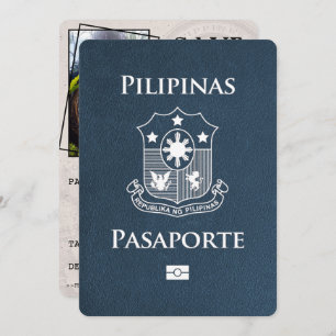 Navy Blue Philippines Passport Save The Date
