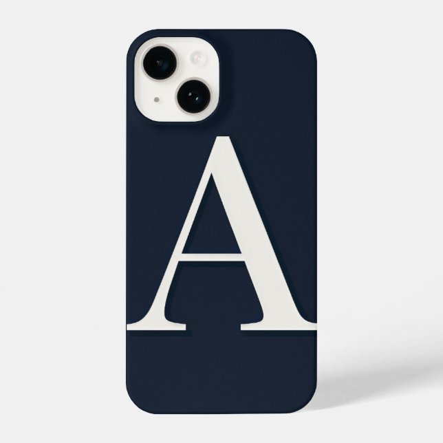 Navy Blue Phone Case with Bold White Trendy (Back)