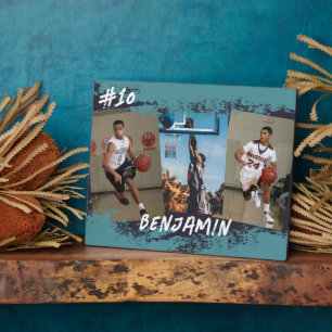 Navy & Blue Photo Collage Personalised Plaque