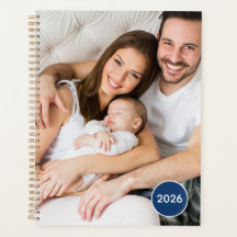 Navy Blue Photo Family Planner with Year