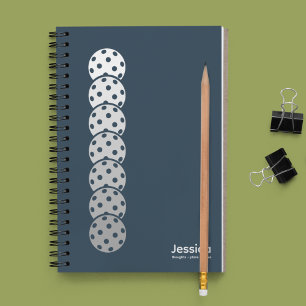 Navy Blue Pickleball Gradient Personal Notebook