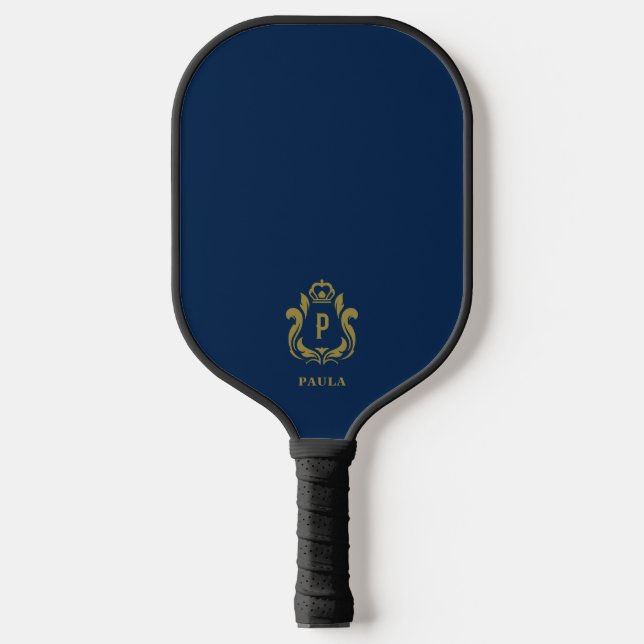 Navy Blue Pickleball Paddle Monogrammed (Front)