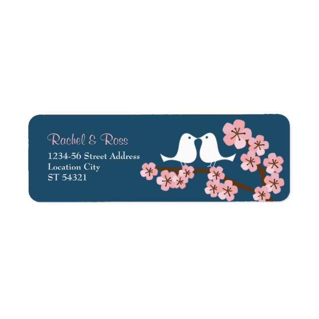 Navy Blue & Pink Cherry Blossom Spring Wedding (Front)