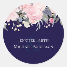 Navy Blue Pink Floral Modern Wedding Budget