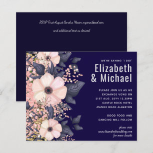 Navy Blue Pink Modern Wedding Budget