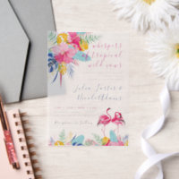 Navy Blue Pink Tropical Wild Rain Forest Wedding