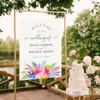 Navy Blue Pink Wild Rain Forest Evergreen Wedding
