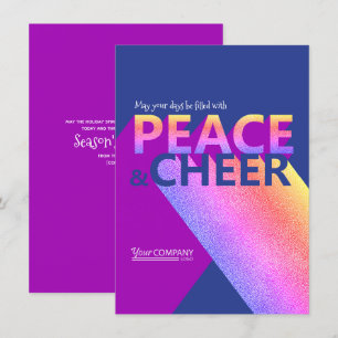 Navy Blue, Pink, Word Art Company Holiday Card