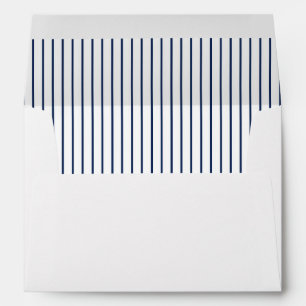 Navy Blue pinstriped lined envelope