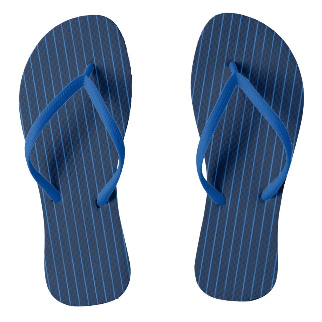 Navy blue pinstripes flip flops (Footbed)